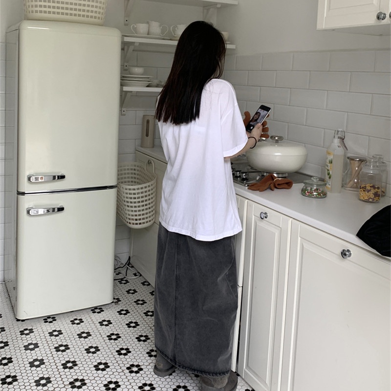 Áo Thun Tay Ngắn Form Rộng In Chữ Kiểu Dáng Đơn Giản