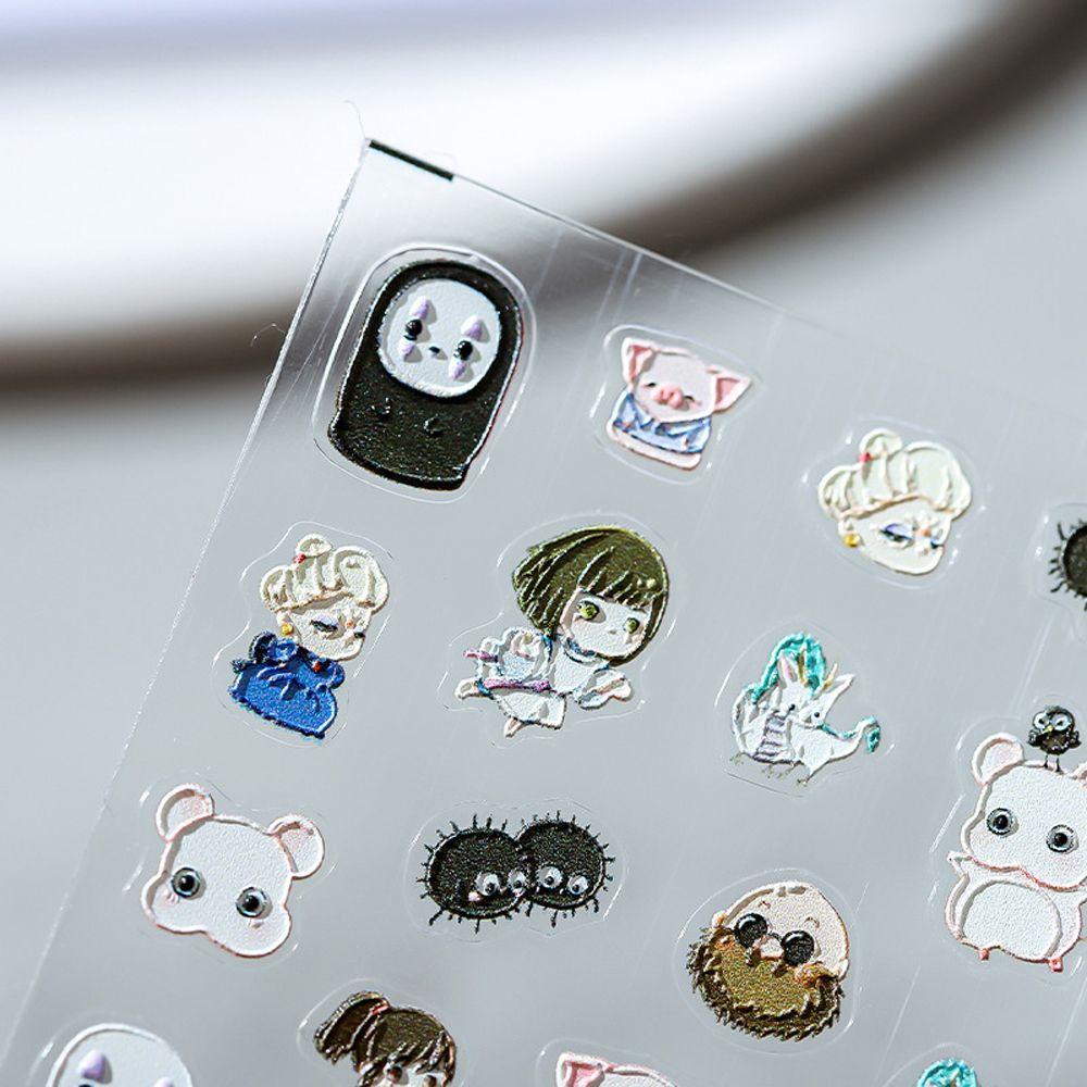 MOCHO Miếng Dán Móng Tay Họa Tiết Hoạt Hình Spirited Away 5D Độc Đáo DIY