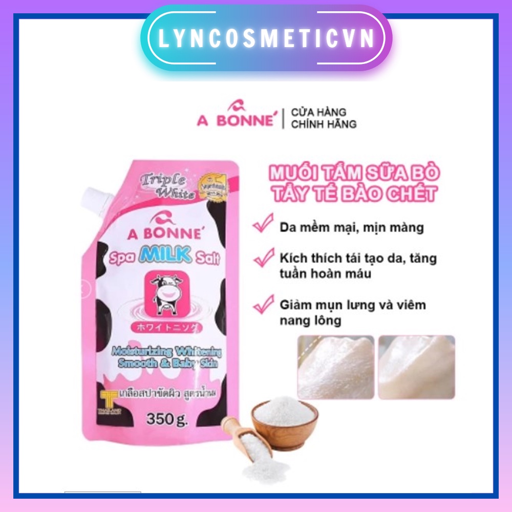 Muối Tắm Sữa Bò Tẩy Tế Bào Chết Cơ Thể, Làm Sáng Da, Dưỡng Da Mịn Màng A Bonne Spa Milk Salt