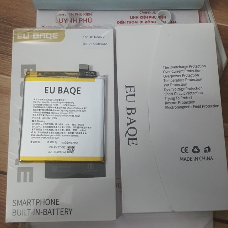Pin Oppo RENO 2F 2Z BLP737 4000mAh BAQE bao test đổi trả