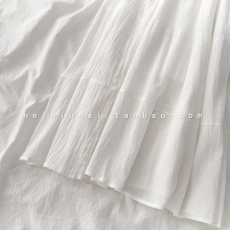 Chân váy dài 2 lớp Dáng chữ A màu Trắng Lưng cao Ulzzang Hàn Quốc Chân váy Midi dài Chữ A Cạp cao Thời Trang | BigBuy360 - bigbuy360.vn