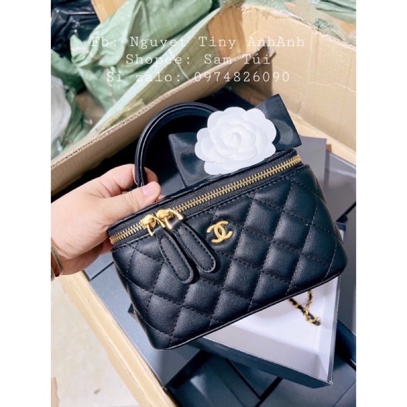 Túi C.nell dáng cốp vân ô trám da mềm ( full box ảnh thật) kèm tag hoa