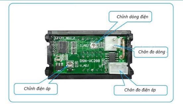 Vôn kế DC điện tử 100V 10A đo điện áp và dòng tiêu thụ của tải