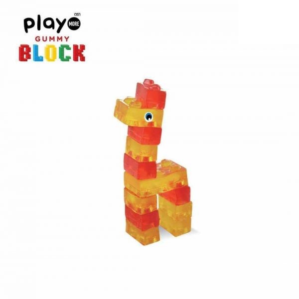 ( Bán sỉ ) Hộp 8 gói - Kẹo dẻo xếp hình Play More Block 64gr