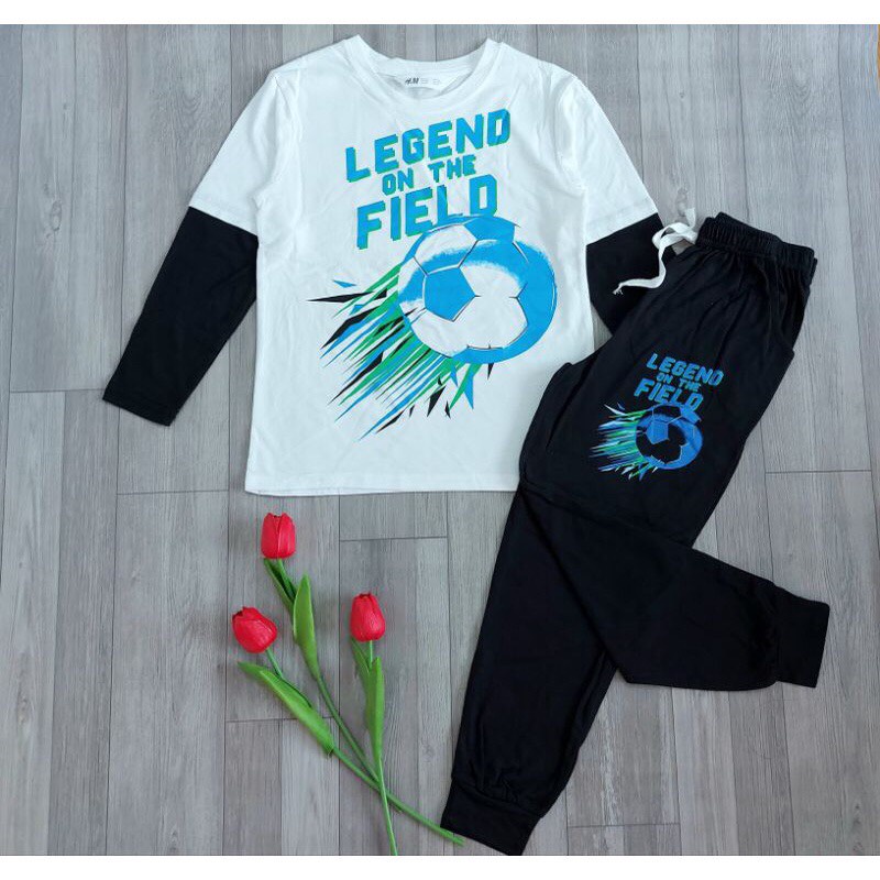 Bộ Dài Tay Thu Đông HM Bé Trai Size Đại Cotton Xuất Dư sz 24 - 58kg