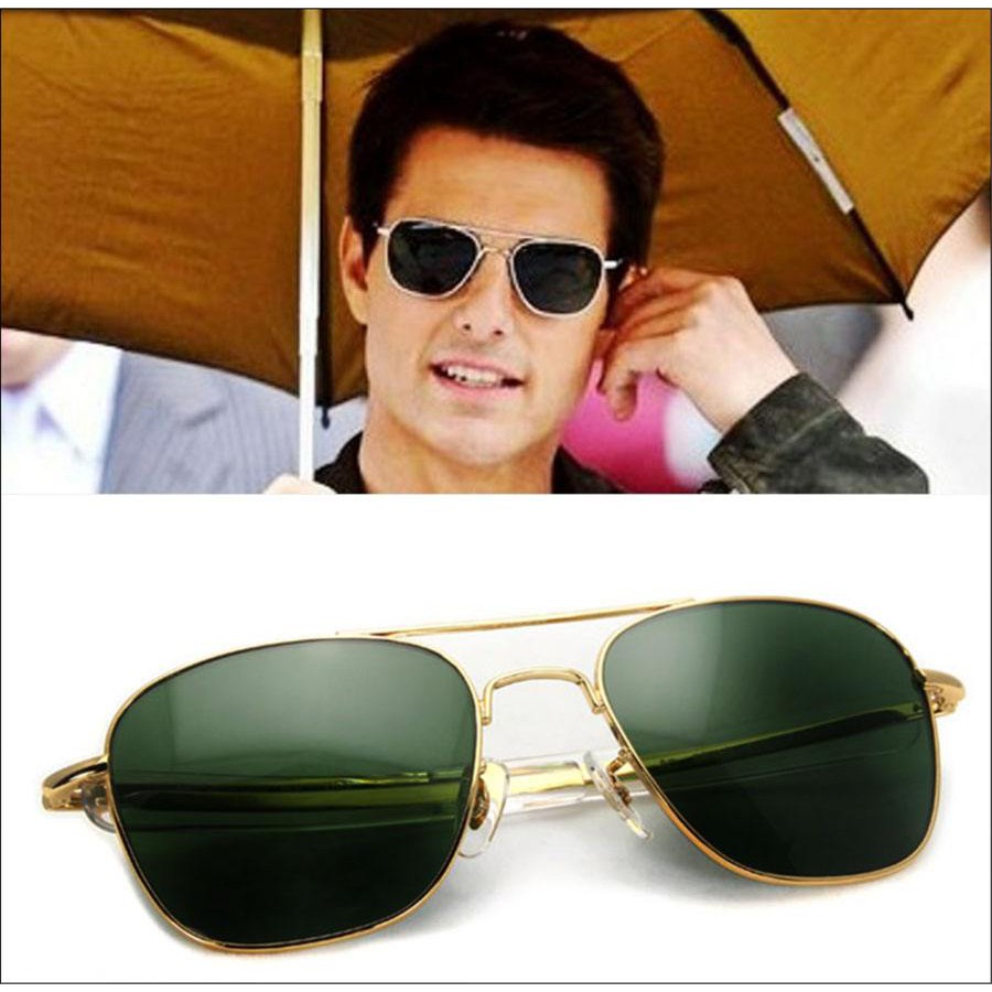 Army Military Aviation Style AO General Sunglasses American Optical Glasses Lens Men's Sunglasses