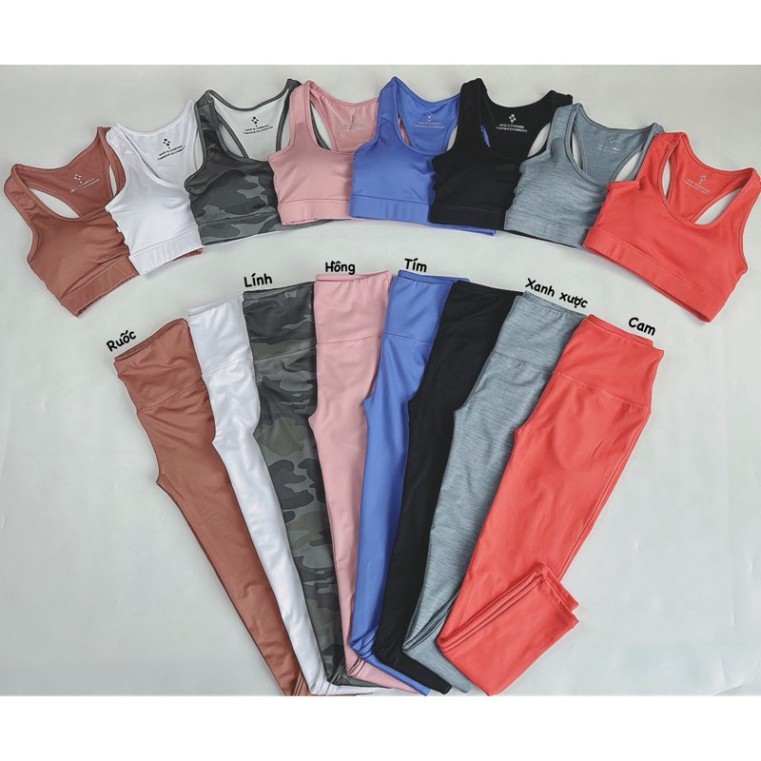 Set Dài Tập Gym Bra Đan Dây, Quần Chun Mông Siêu Xinh