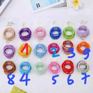 Set 10  dây chun buộc tóc màu size nhỏ cho bé