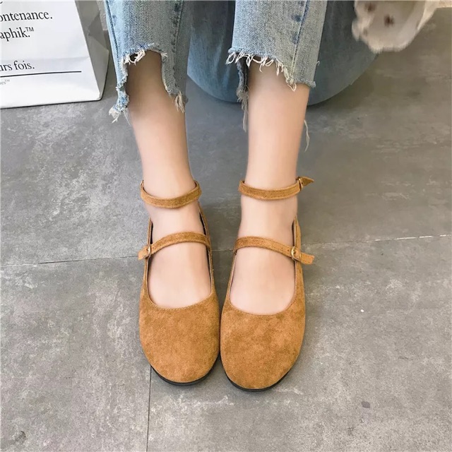 [ORDERTAOBAO] Giày bệt mũi tròn có 2 quai