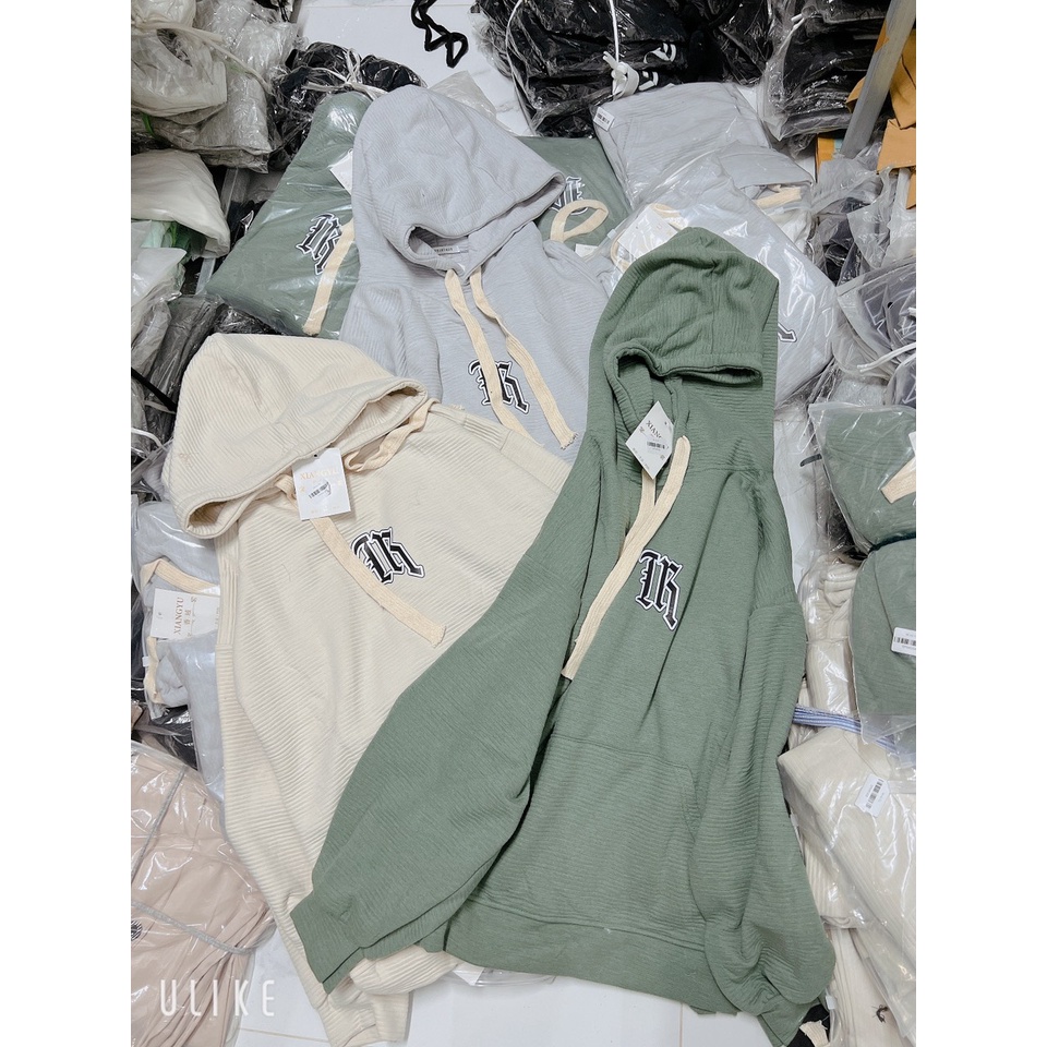 Hoodie Nam Nữ Hình Ngực Chất Tăm Dáng Rộng Unisex Tay Bồng Mũ To 2 Lớp Hàn Quốc Bassic