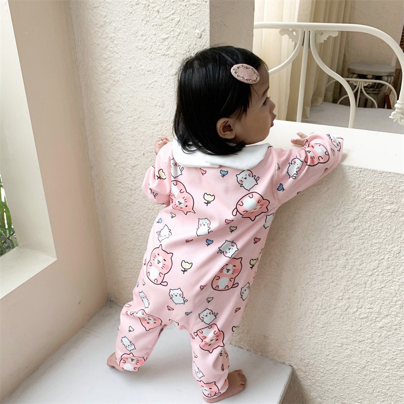 Bộ áo liền quần chất liệu polyester mềm mại thoải mái cho bé 0-3 tuổi