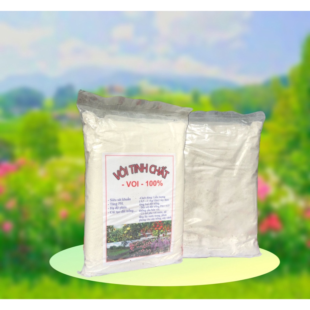 Vôi tinh chất 98 dùng để cải tạo đất, sát khuẩn, khử trùng bịch 01 kg