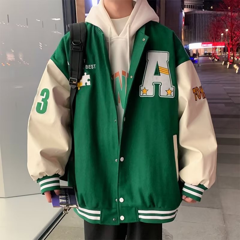 Áo Khoác Bóng Chày Thêu Họa Tiết Phong Cách Hong Kong Thời Trang Thu Đông Mới 2022