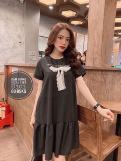 Đầm Đuôi Cá In Ngực Nơ Ren Bigsize (Có Ảnh Thật)