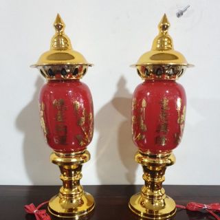 Cặp đèn thờ phú quý ( thân hình bầu ) loại đại