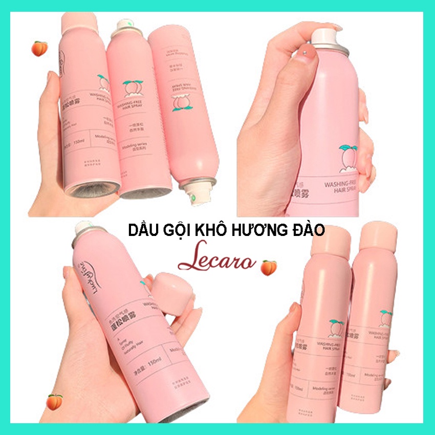 Dầu gội khô hương đào 150ML giúp tóc sạch sâu, mềm mượt tức thì-LECARO