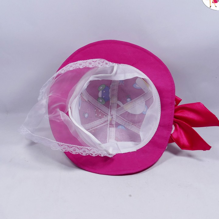 Nón trẻ em hình thú cho bé nữ chất liệu cotton thoáng mát, có khăn trùm mặt giùm bé tránh nắng và bụi bẩn khi ra đường
