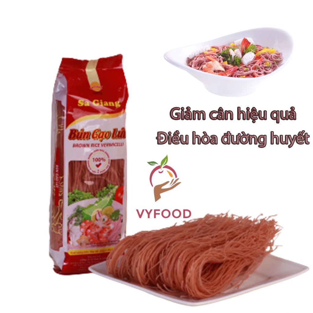 Bún gạo lứt Sa Giang (200g), bún gạo lức thực dưỡng, Eatclean