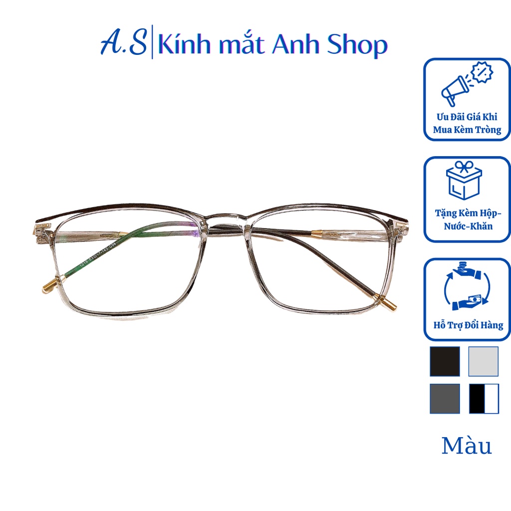Gọng kính vuông thời trang nam nữ gọng kính kiểu thanh mảnh dễ ôm sát mặt 1215