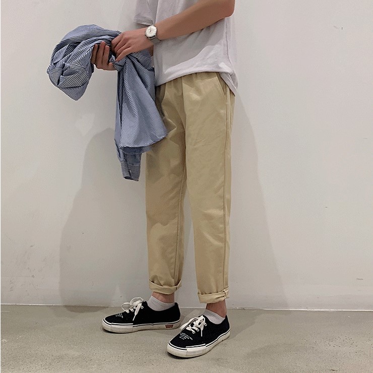 [Quần QKK01] Quần Baggy Chất Vải Kaki Dày Mịn Kiểu Dáng Đơn Giản Phong Cách Unisex