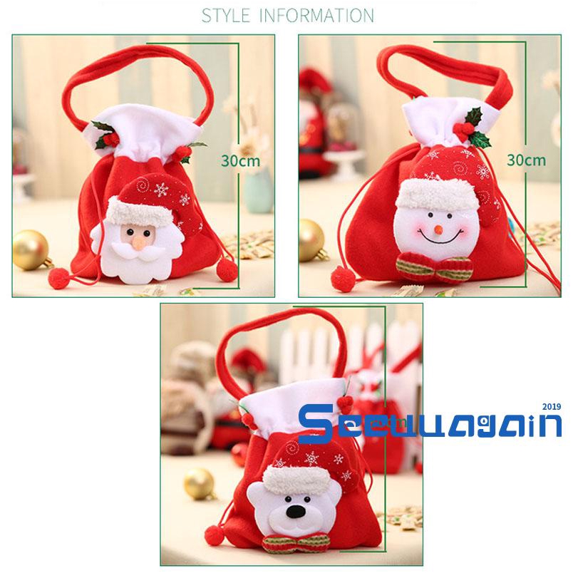 Túi đựng quà/kẹo giáng sinh hình người tuyết ông già noel đáng yêu kích thước 30x19cm