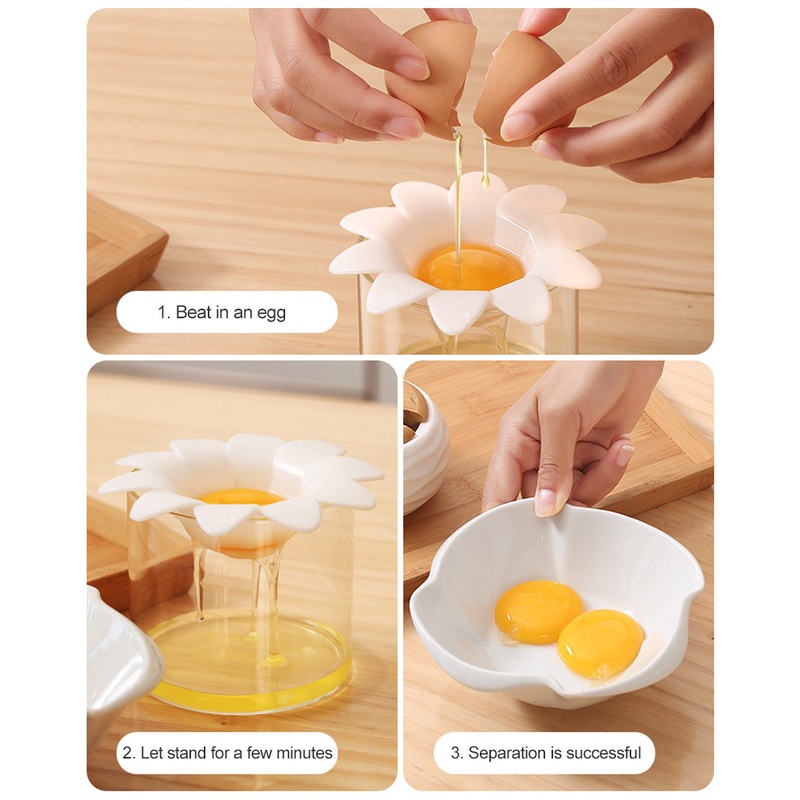 Dụng Cụ Tách Lòng Đỏ Trứng Gà Bằng Nhựa Hình Hoa Cúc Dễ Thương