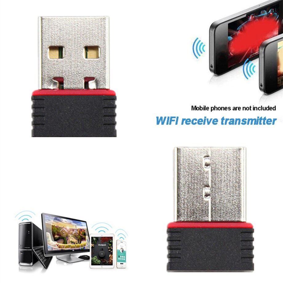 Usb Wifi Không Dây Mini 802.11n 150mbps Usb2.0 Cho Laptop / Windows Mac