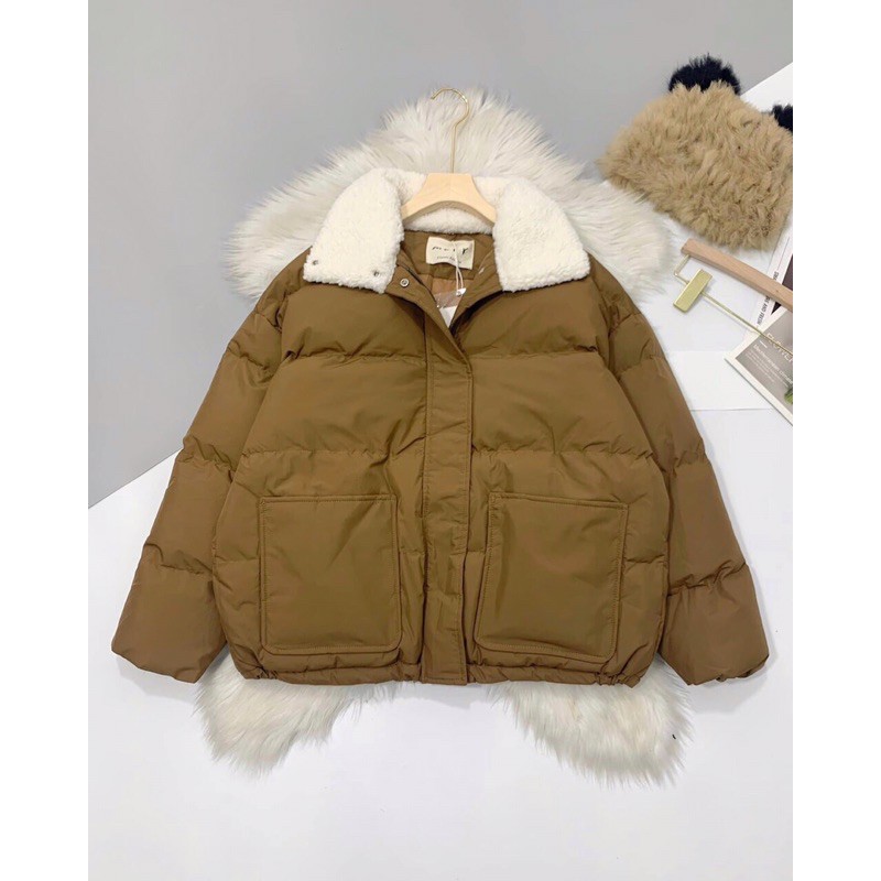 ÁO PHAO TÚI HỘP CỔ LÔNG