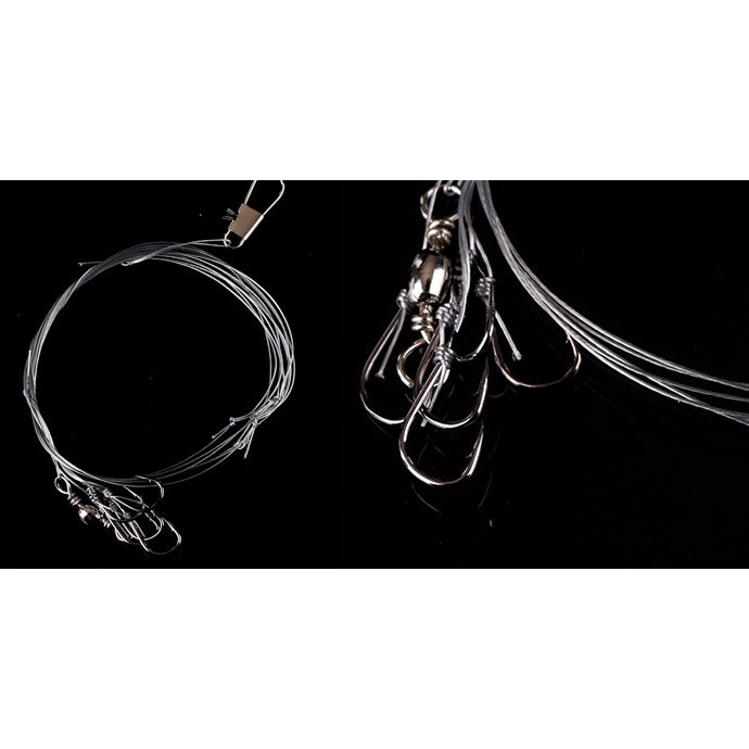 Bộ 3 Dây Móc Câu Cá 5 Dây Bằng Thép Không Gỉ