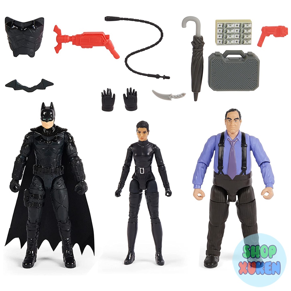 Mô hình DC Comics trang bị 3 phụ kiện Batman, Selina Kyle và Penguin