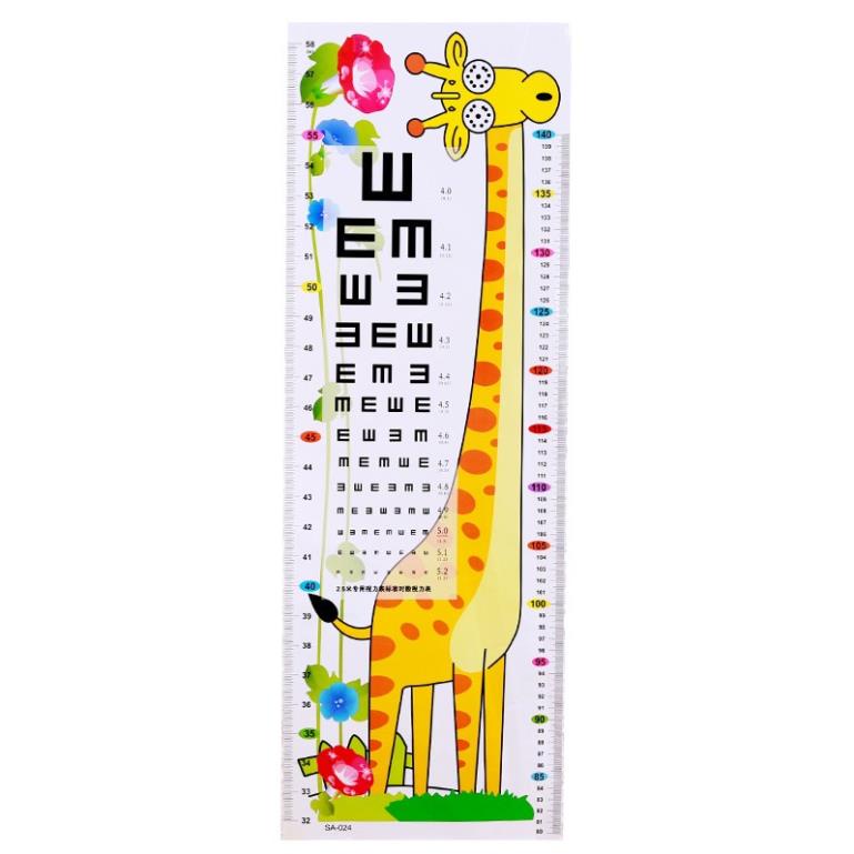 Decal Dán Tường Thước Đo Chiều Cao Hươu Cao Cổ Cho Bé