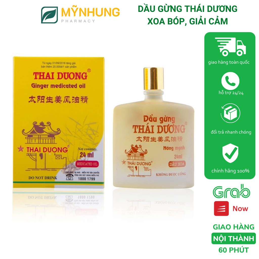 DẦU GỪNG THÁI DƯƠNG XOA BÓP NÓNG lọ 6ml, 24ml