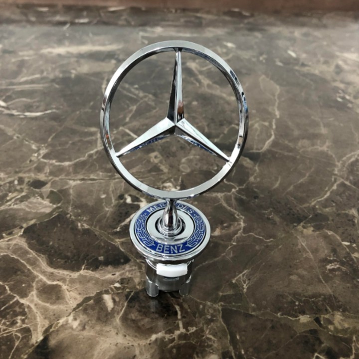 Biểu tượng Logo nắp capo đầu xe ô tô Mercedes cao cấp Hợp kim mạ crom
