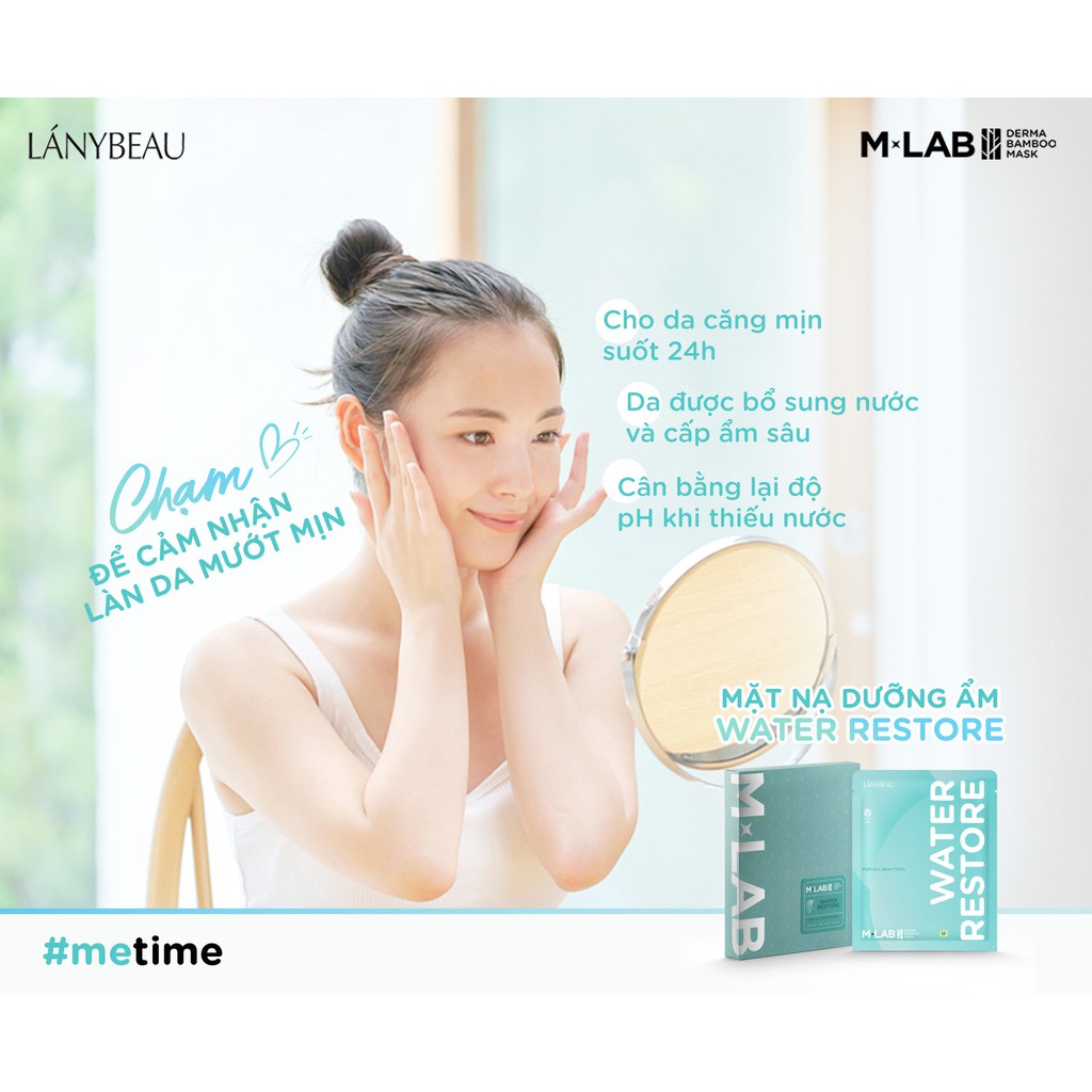 Mặt nạ Mlab Cấp Ẩm Dưỡng Trắng Kiềm Dầu, Mask Sợi Tre Thuần Chay Mlab LányBeau Giúp Da Căng Mịn Và Trắng Sáng