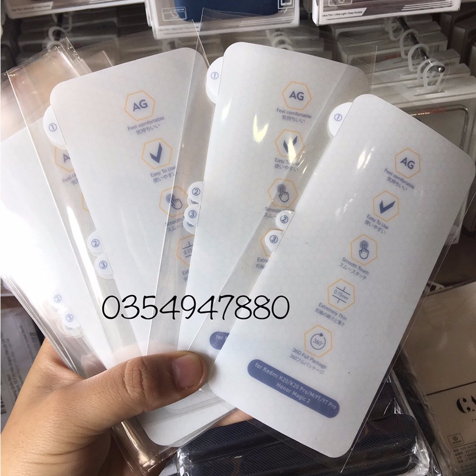 Miếng dán PPF AG Cho Xiaomi K20/ K20 Pro/ Mi 9T/ Mi 9T Pro Chống vân tay, bảo vệ máy