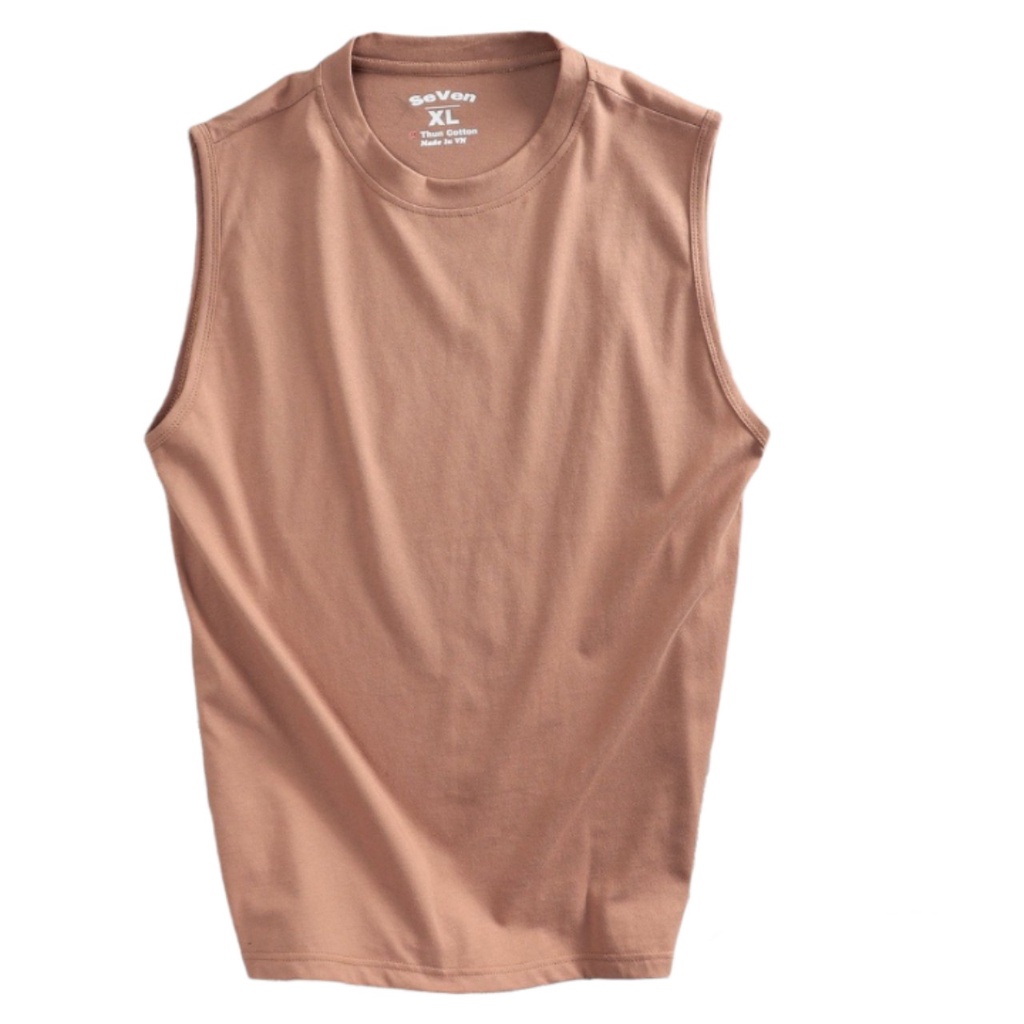 Áo thun nam sát nách SEVEN, áo ba lỗ tập gym form rộng thun cotton