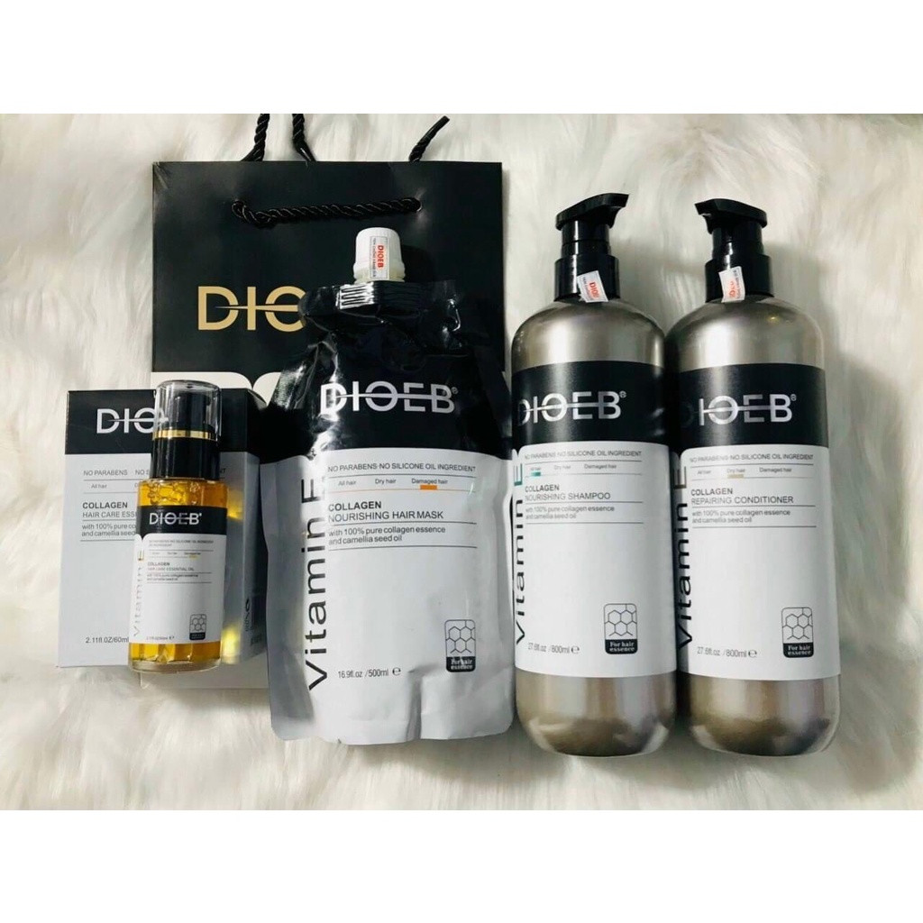 Cặp Dầu Gội Xả DIOEB Vitamin E Collagen 800ml