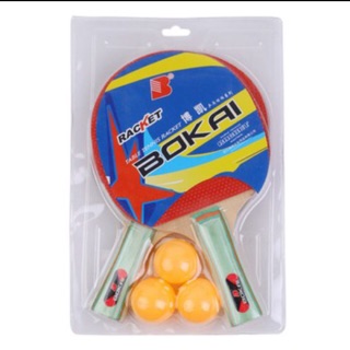[FREESHIP 99K]Bộ 2 Vợt Bóng Bàn Tặng 3 Bóng BOKAI (Đỏ+Đen)