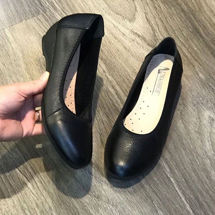 Giày bệt đế xuồng búp bê nữ 3p Lunashoes (24802) mũi tròn da thật cao cấp dễ đi kiểu Hàn quốc nhiều màu
