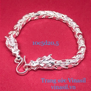 Lắc tay bạc nam đầu rồng