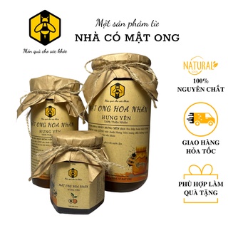 Mật ong nguyên chất hoa nhãn Hưng Yên thơm ngon đặc biệt 100% tự nhiên lọ thủy tinh 180ml/500ml/1000ml