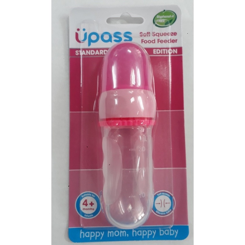 Bình bóp ăn dặm Silicon Upass Thái Lan- có núm ăn tiện lợi chống hóc