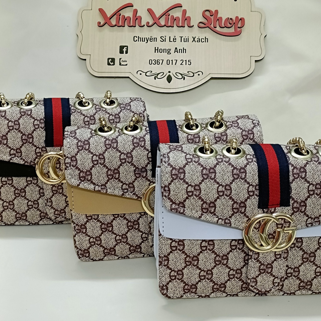 Túi xách nữa G.C có dây đeo chéo xích đặc siêu sang hợp mọi thới trang công sở, đi chơi, dạo-GCXĐ1