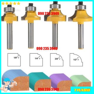 Bộ mũi phay gỗ cắt mép tròn - mũi phay bo góc cạnh bàn cho máy phay máy soi gỗ cầm tay qe027