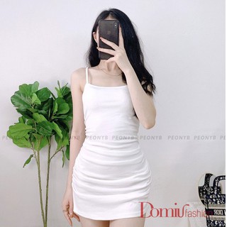 VáY body nữ DOMIU hai dây dúm eo VBD