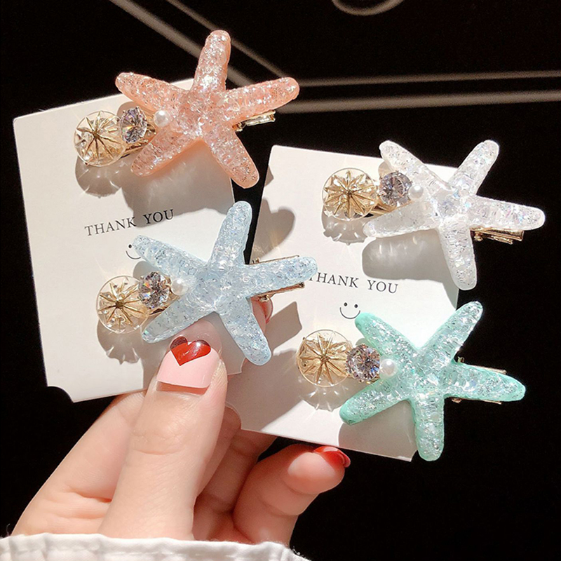 Kẹp Tóc Nữ Trong Suốt Hình Sao Biển / Vỏ Sò