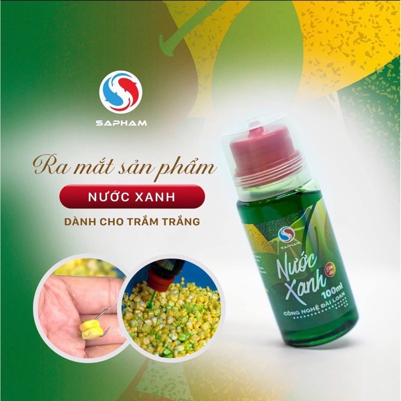 Nước Xanh Sapham 100ml siêu nhạy  . ủ ngô dùng câu trắm, chép, trôi…