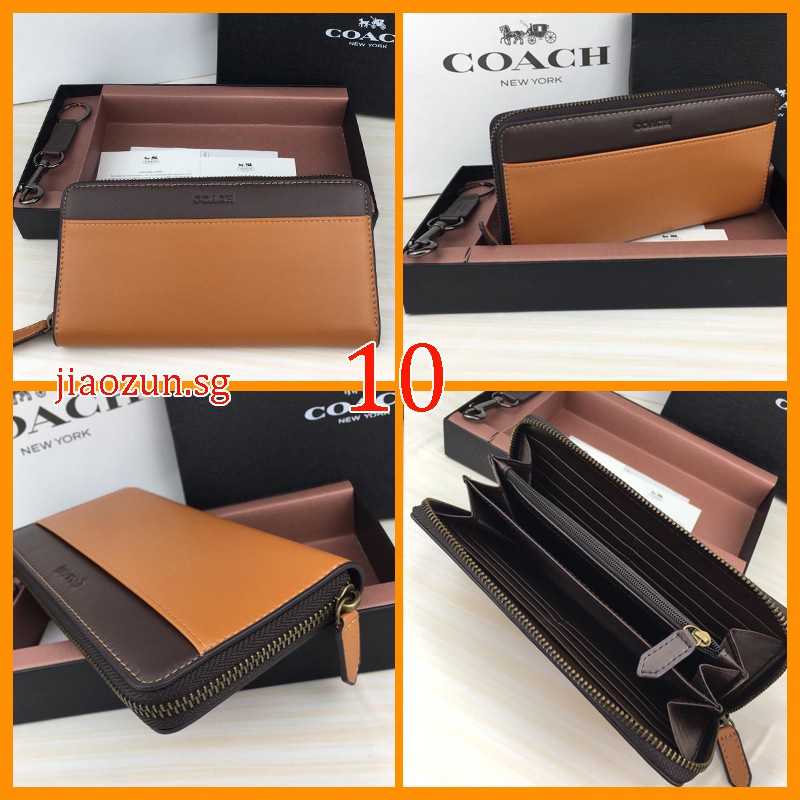 Ví Da Coach Dáng Dài Phối Khóa Kéo Cá Tính