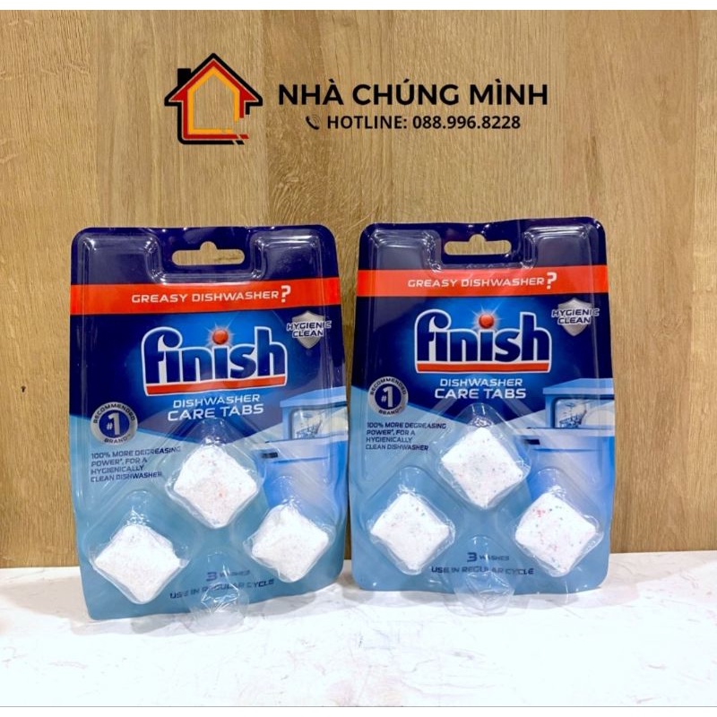 Viên vệ sinh máy rửa chén bát Finish  vỉ 3 viên