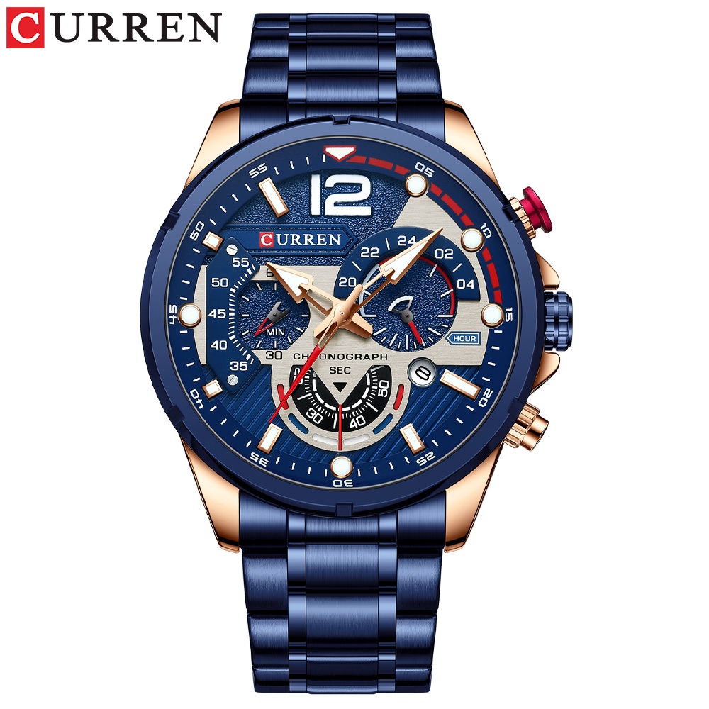 CURREN Đồng Hồ Quartz Dạ Quang Bằng Thép Không Gỉ 8395 100% Chính Hãng